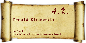 Arnold Klemencia névjegykártya